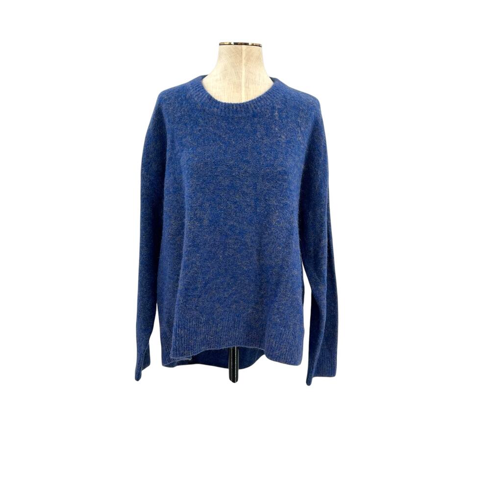 Lewit Sweater‎ Hi-LowKnit Crewneck Marled Wool Blend Blue Size Large